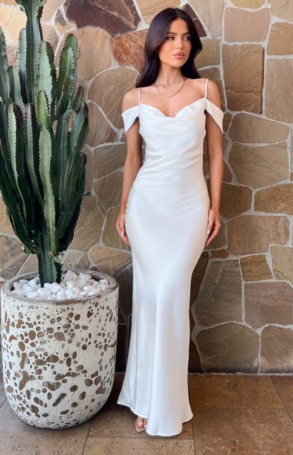 Darby White Maxi Formal Dress-Vavasi.All Rights Reserved.