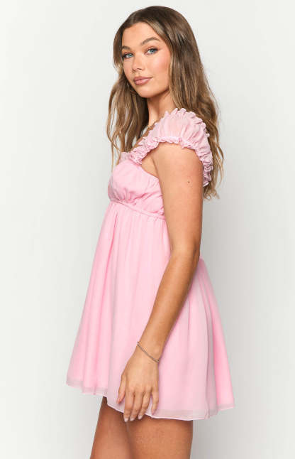 Dasies Pink Mini dress-Vavasi.All Rights Reserved.