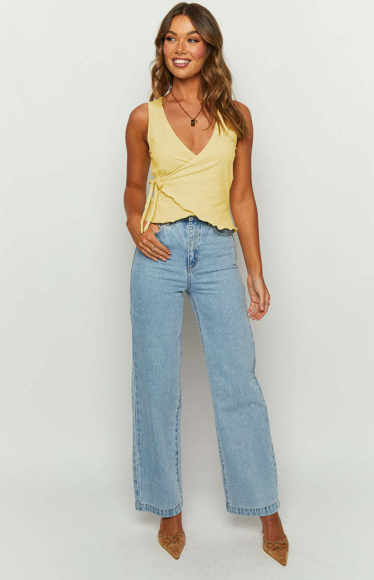 Day Dreams Yellow Tie Top-Vavasi.All Rights Reserved.