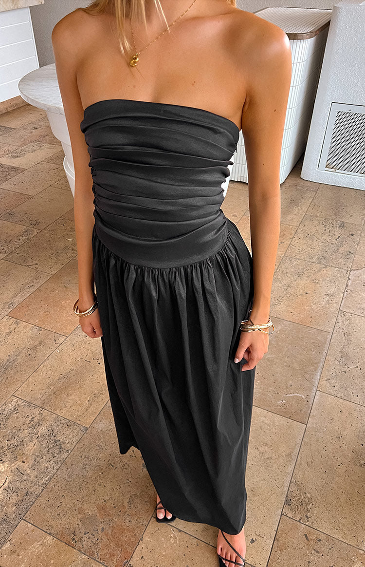 Dayton Black Strapless Maxi Dress-Vavasi.All Rights Reserved.