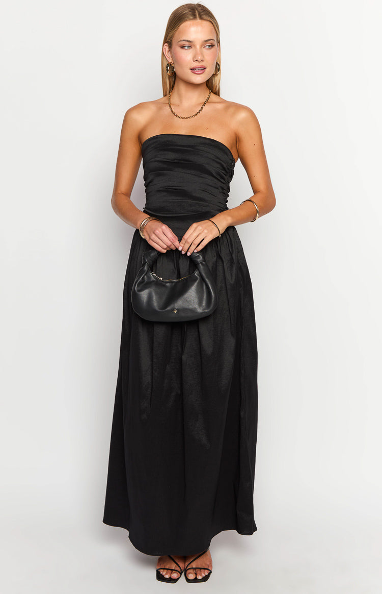 Dayton Black Strapless Maxi Dress-Vavasi.All Rights Reserved.