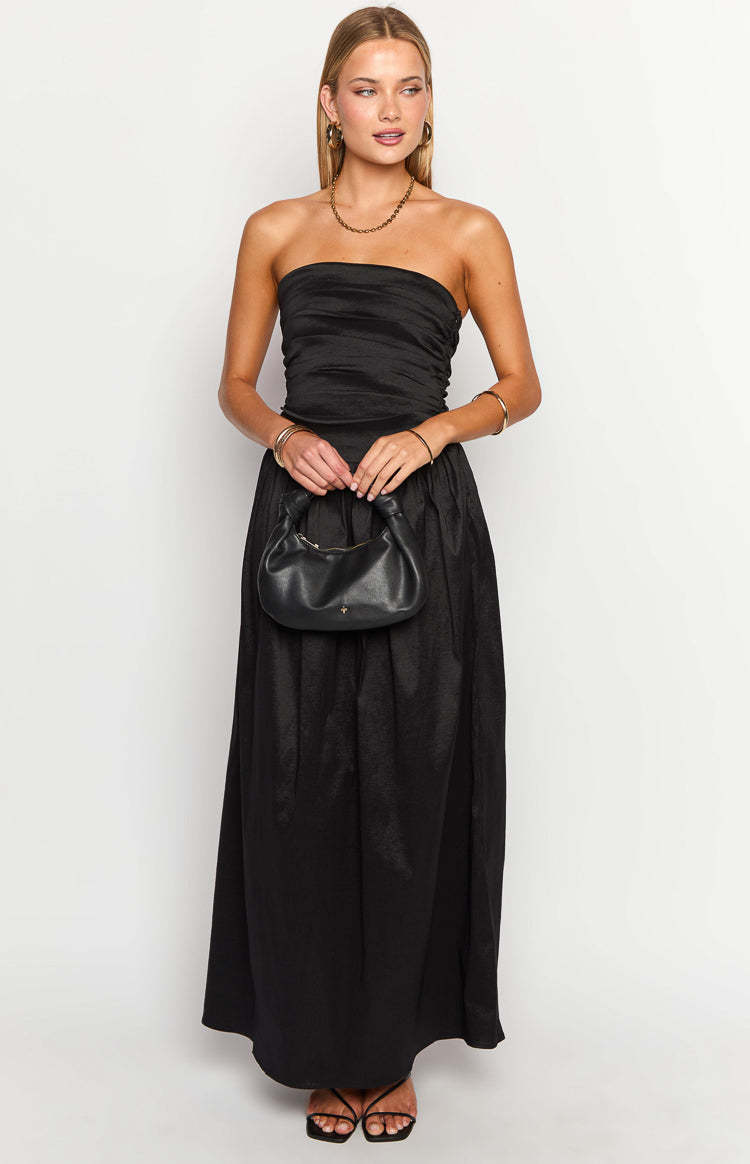 Dayton Black Strapless Maxi Dress-Vavasi.All Rights Reserved.