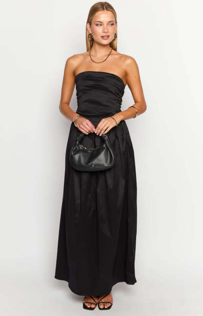 Dayton Black Strapless Maxi Dress-Vavasi.All Rights Reserved.