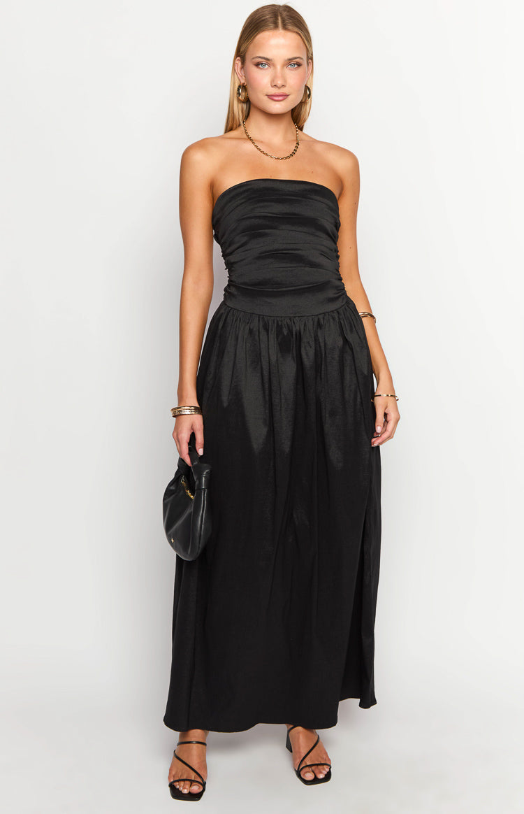 Dayton Black Strapless Maxi Dress-Vavasi.All Rights Reserved.
