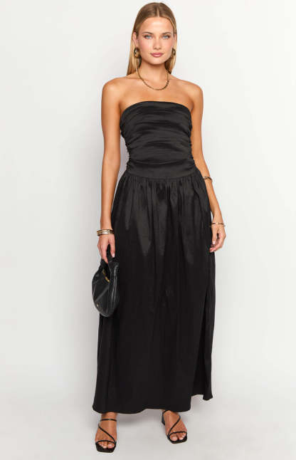 Dayton Black Strapless Maxi Dress-Vavasi.All Rights Reserved.