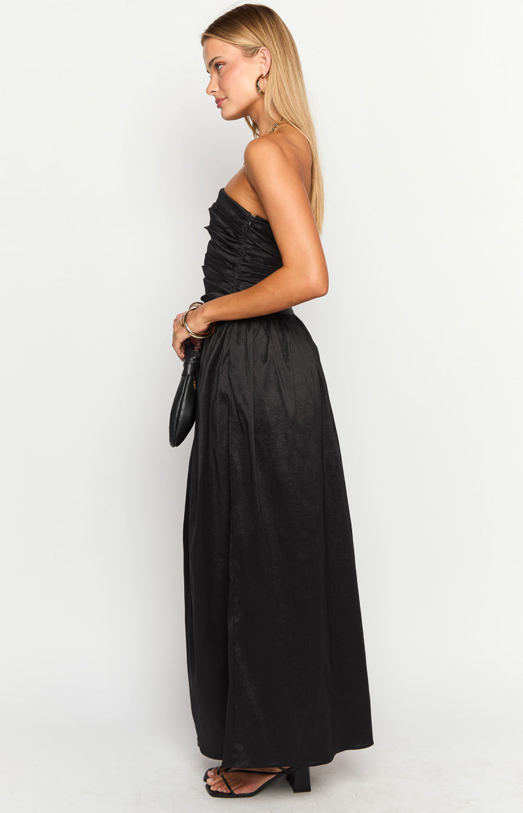 Dayton Black Strapless Maxi Dress-Vavasi.All Rights Reserved.