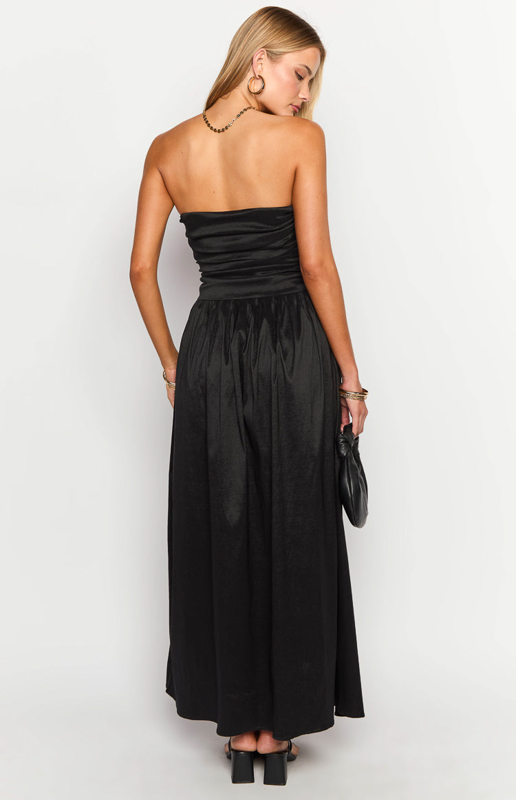 Dayton Black Strapless Maxi Dress-Vavasi.All Rights Reserved.