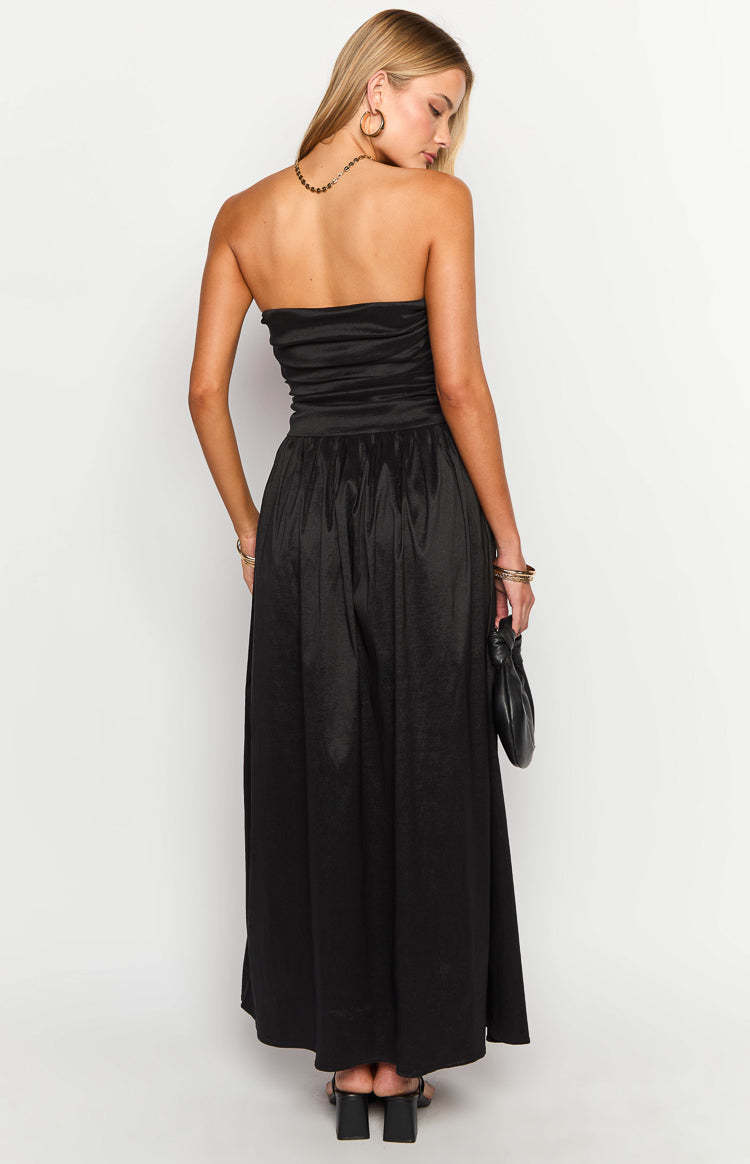Dayton Black Strapless Maxi Dress-Vavasi.All Rights Reserved.