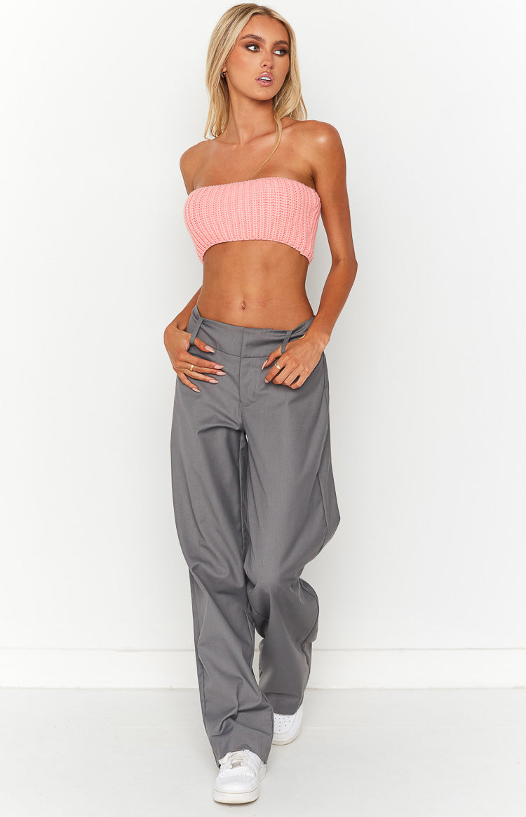 Debbie Pink Knit Bandeau-Vavasi.All Rights Reserved.