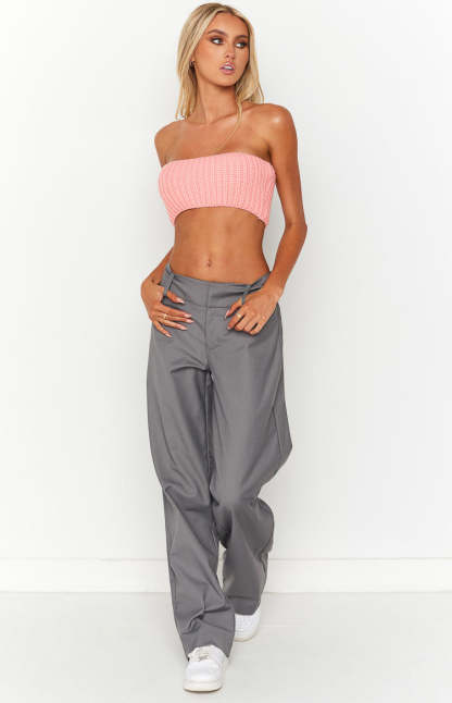 Debbie Pink Knit Bandeau-Vavasi.All Rights Reserved.