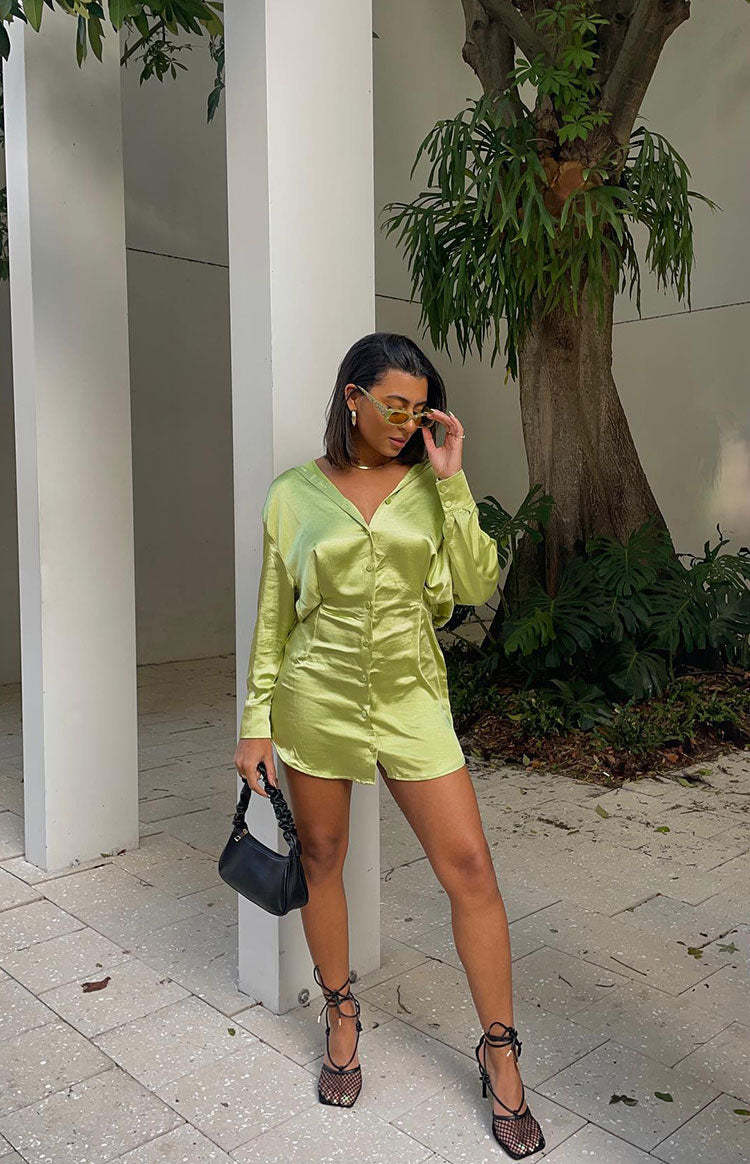 Deeper Water Mini Dress Green-Vavasi.All Rights Reserved.