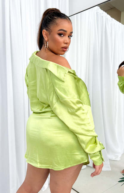 Deeper Water Mini Dress Green-Vavasi.All Rights Reserved.