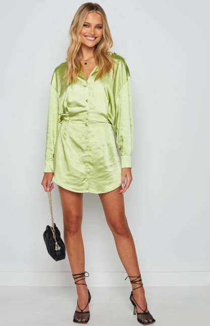 Deeper Water Mini Dress Green-Vavasi.All Rights Reserved.