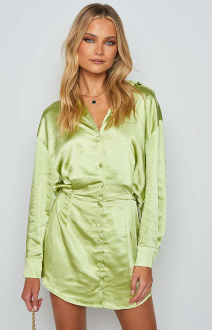Deeper Water Mini Dress Green-Vavasi.All Rights Reserved.