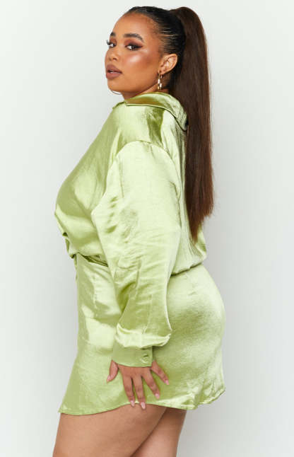 Deeper Water Mini Dress Green-Vavasi.All Rights Reserved.
