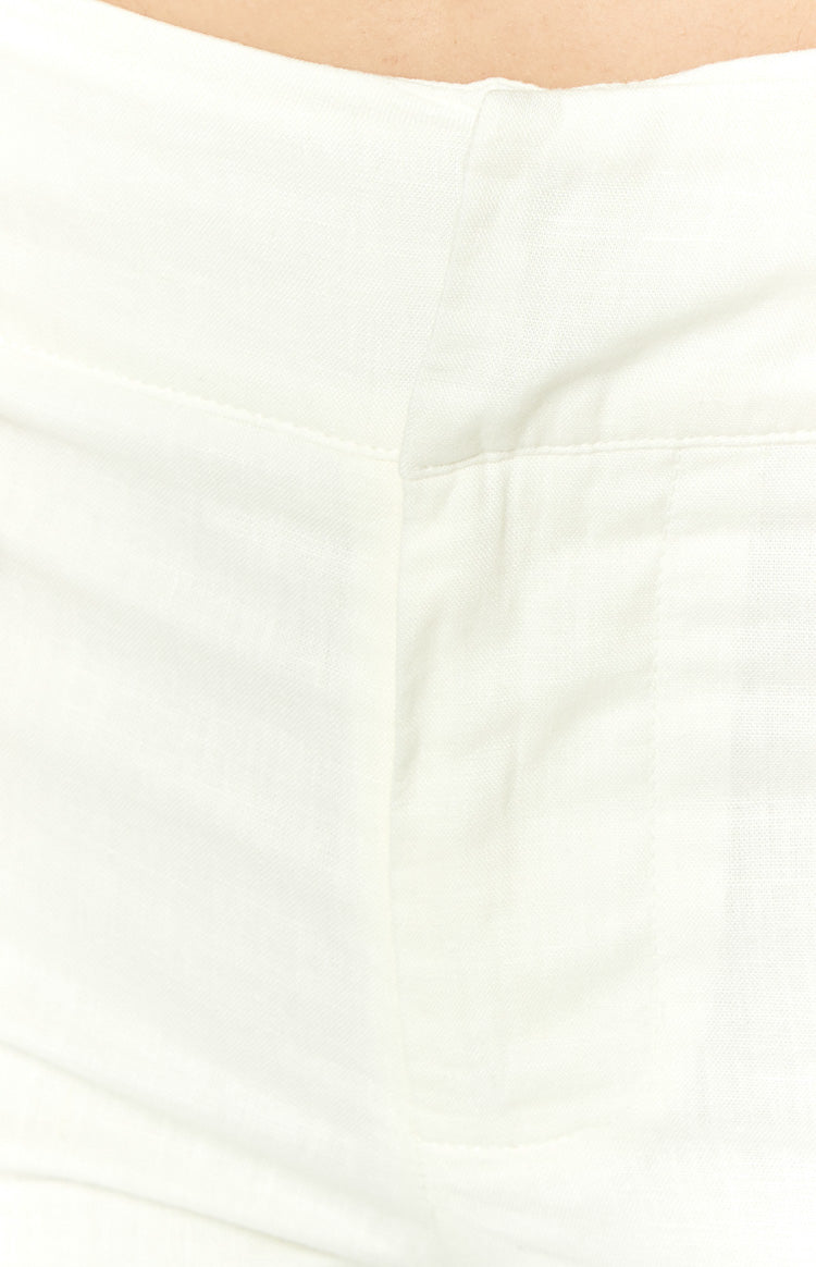 Delaney White Linen Blend Pants-Vavasi.All Rights Reserved.