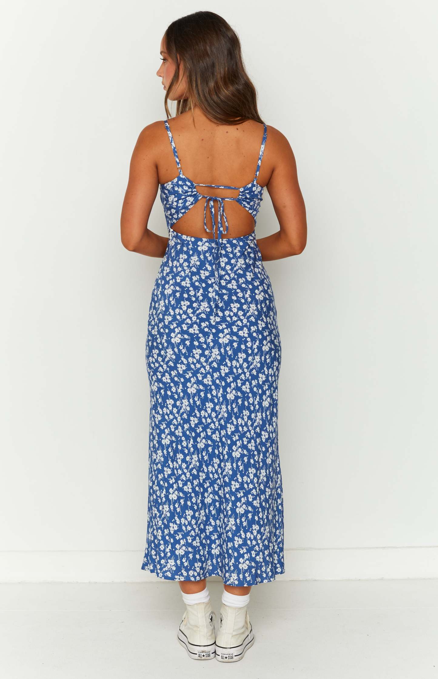 Delphine Blue Floral Midi Dress-Vavasi.All Rights Reserved.