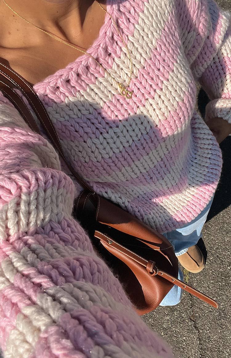Bea Pink Striped Sweater-Vavasi.All Rights Reserved.