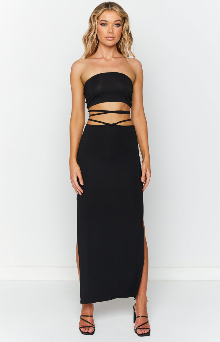 Delvie Black Bandeau Top-Vavasi.All Rights Reserved.