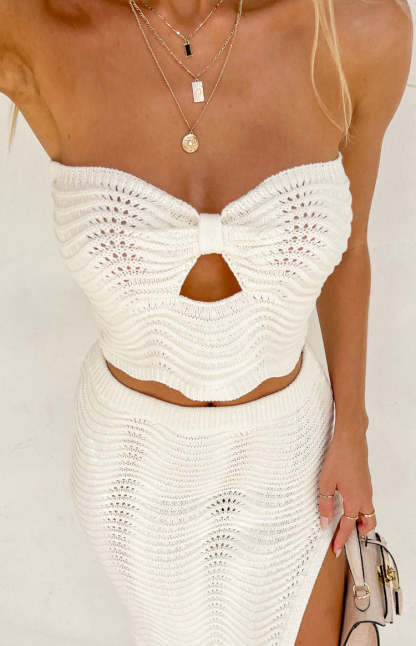 Deni Cream Knit Top-Vavasi.All Rights Reserved.