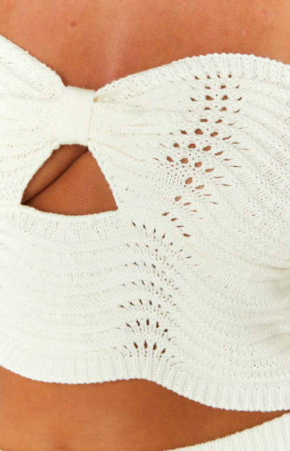 Deni Cream Knit Top-Vavasi.All Rights Reserved.