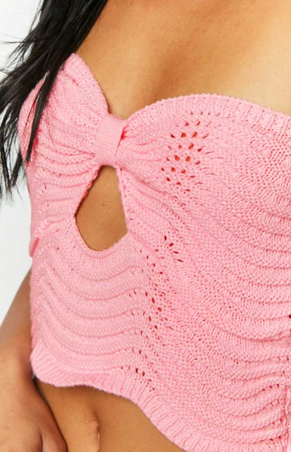 Deni Pink Knit Top-Vavasi.All Rights Reserved.