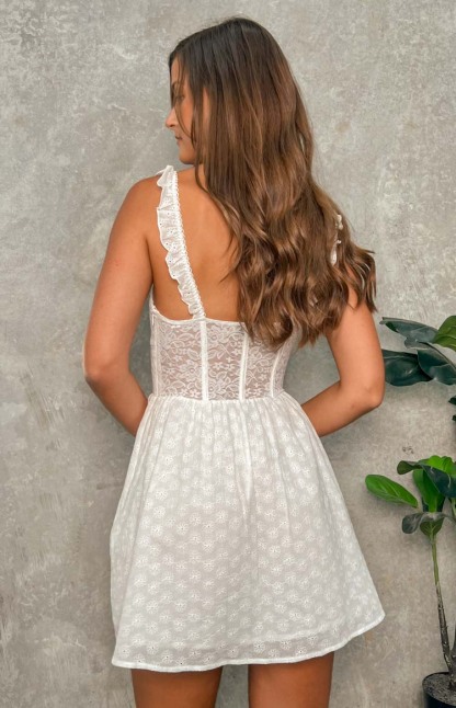 Die For You White Mini Dress-Vavasi.All Rights Reserved.