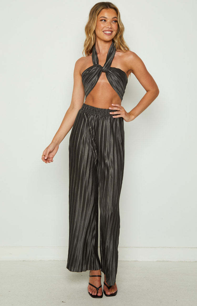 Dina Charcoal Crop Top-Vavasi.All Rights Reserved.