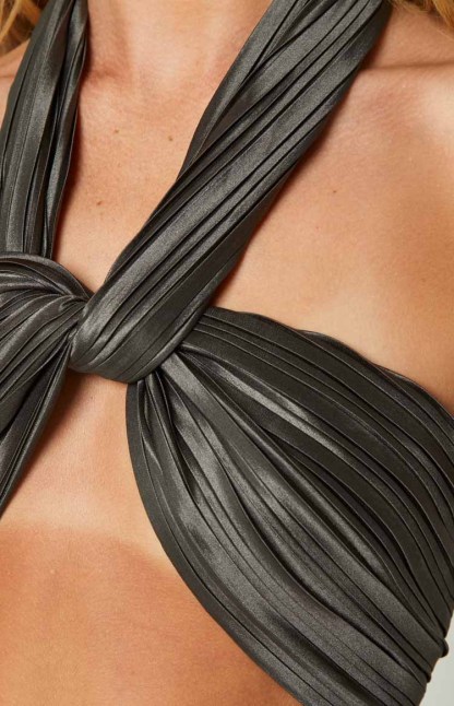 Dina Charcoal Crop Top-Vavasi.All Rights Reserved.