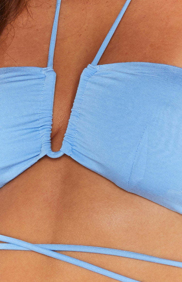 Dixie Blue Halter Top-Vavasi.All Rights Reserved.