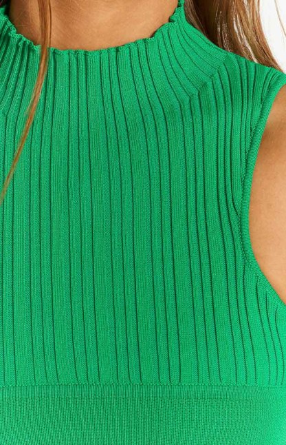 Dominica Green Knit Tank-Vavasi.All Rights Reserved.