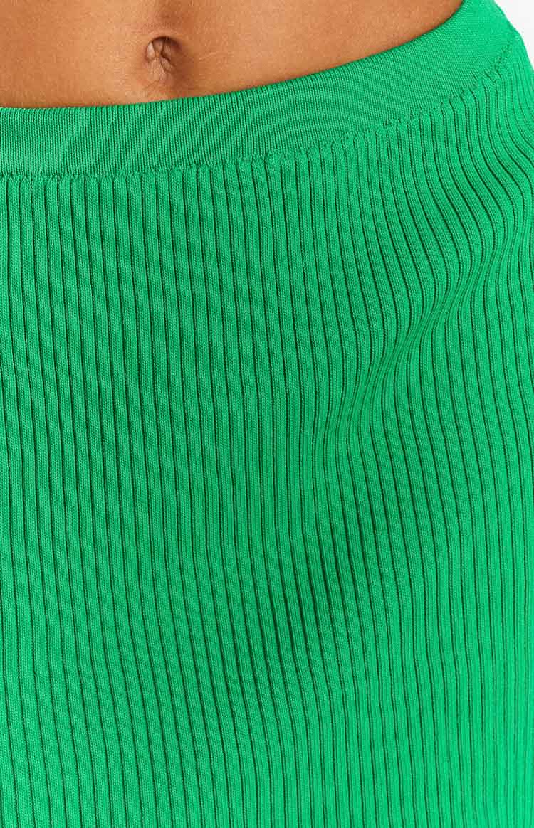 Dominica Green Rib Mini Skirt-Vavasi.All Rights Reserved.