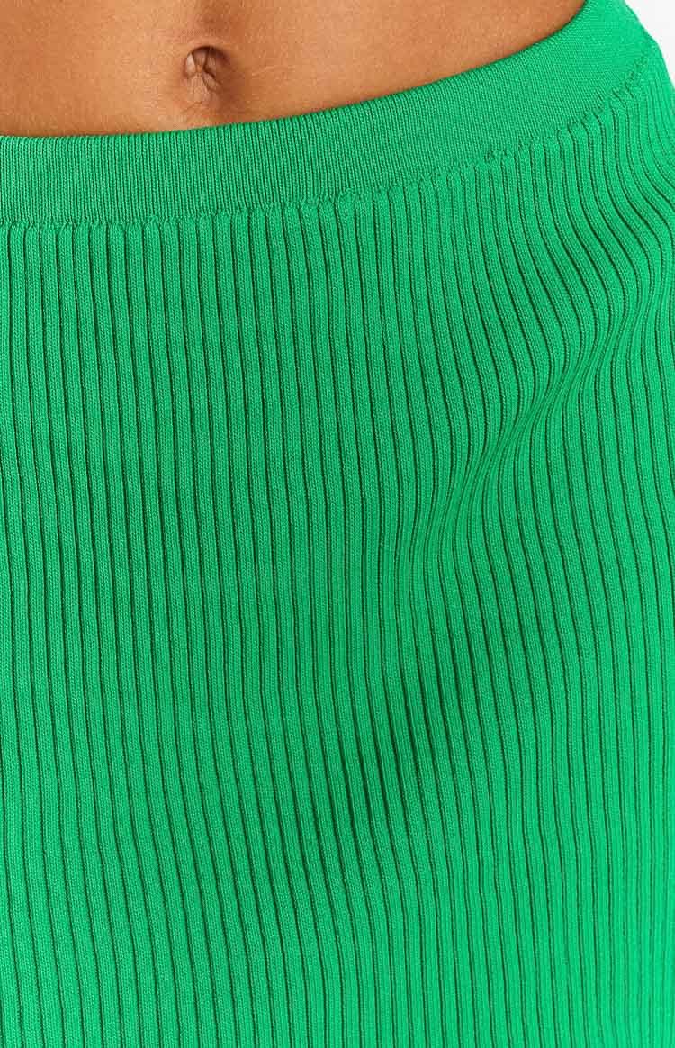 Dominica Green Rib Mini Skirt-Vavasi.All Rights Reserved.