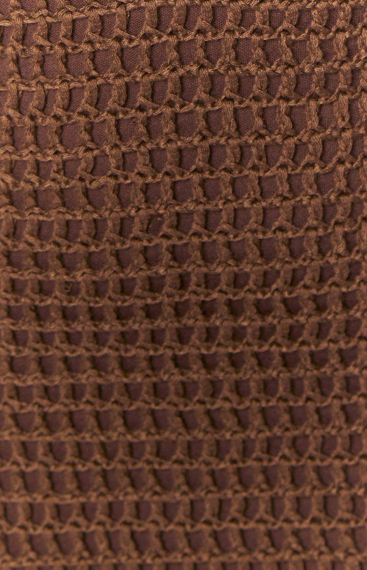 Donovan Brown Crochet Mini Dress-Vavasi.All Rights Reserved.