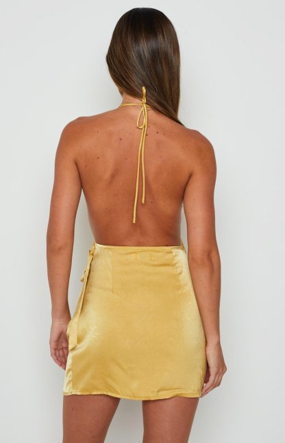 Douglas Gold Mini Dress-Vavasi.All Rights Reserved.