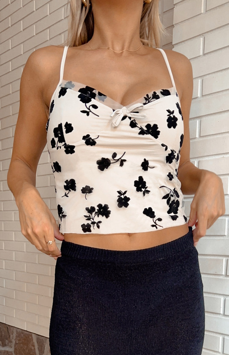 Dylan Black and Beige Mesh Top-Vavasi.All Rights Reserved.