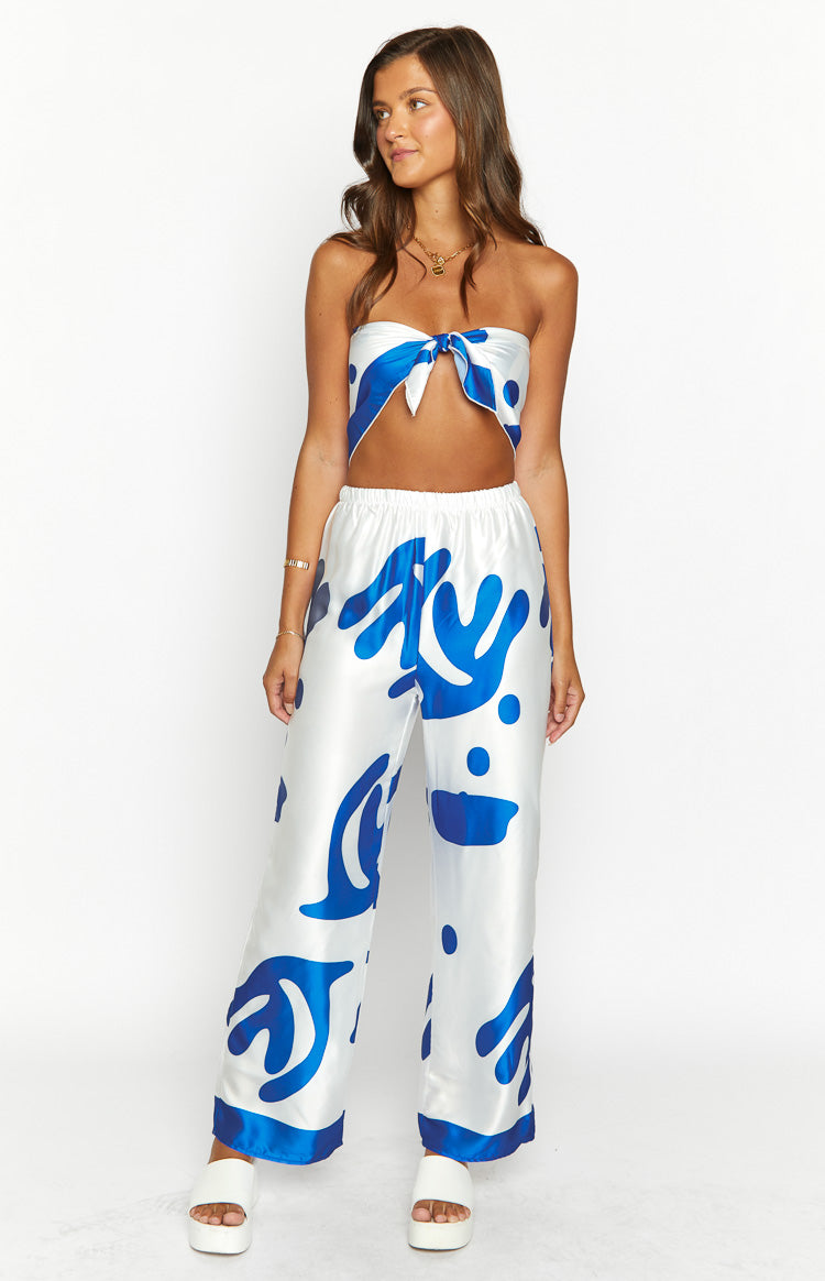 Dylan Blue Print Pants-Vavasi.All Rights Reserved.
