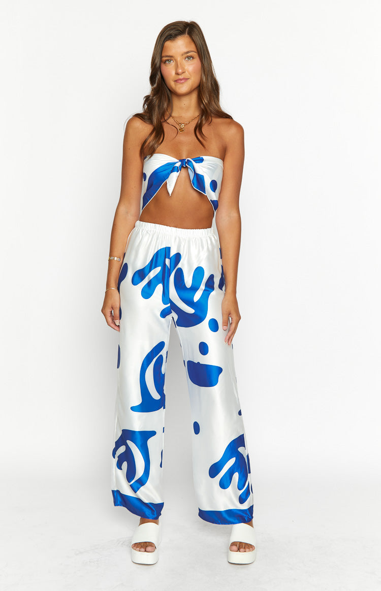 Dylan Blue Print Pants-Vavasi.All Rights Reserved.