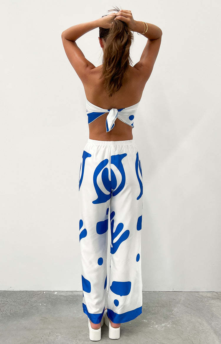 Dylan Blue Print Pants-Vavasi.All Rights Reserved.