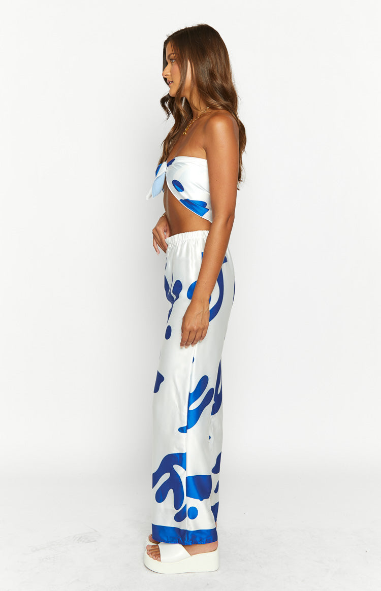 Dylan Blue Print Pants-Vavasi.All Rights Reserved.
