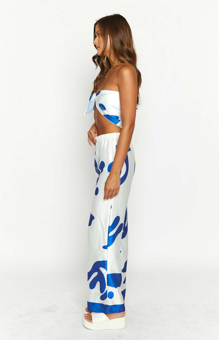 Dylan Blue Print Pants-Vavasi.All Rights Reserved.