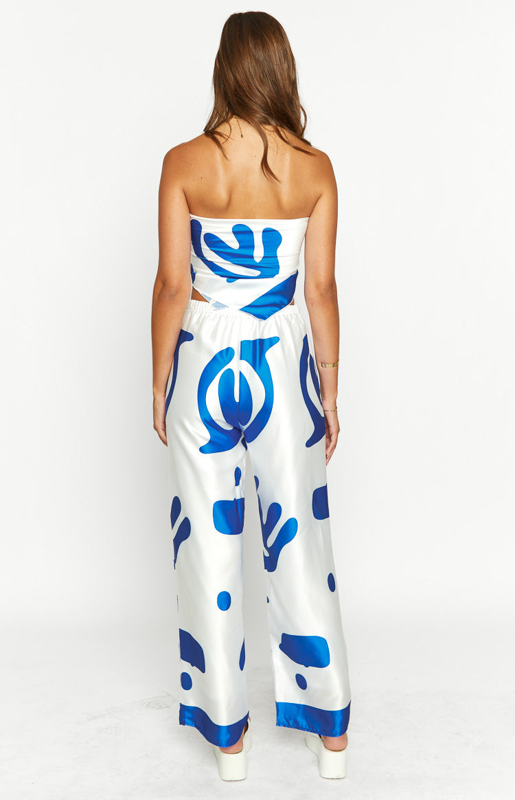 Dylan Blue Print Pants-Vavasi.All Rights Reserved.