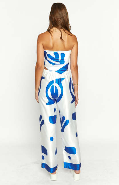 Dylan Blue Print Pants-Vavasi.All Rights Reserved.