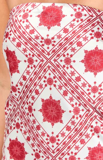 Ellie Red Tile Print Mini Dress-Vavasi.All Rights Reserved.