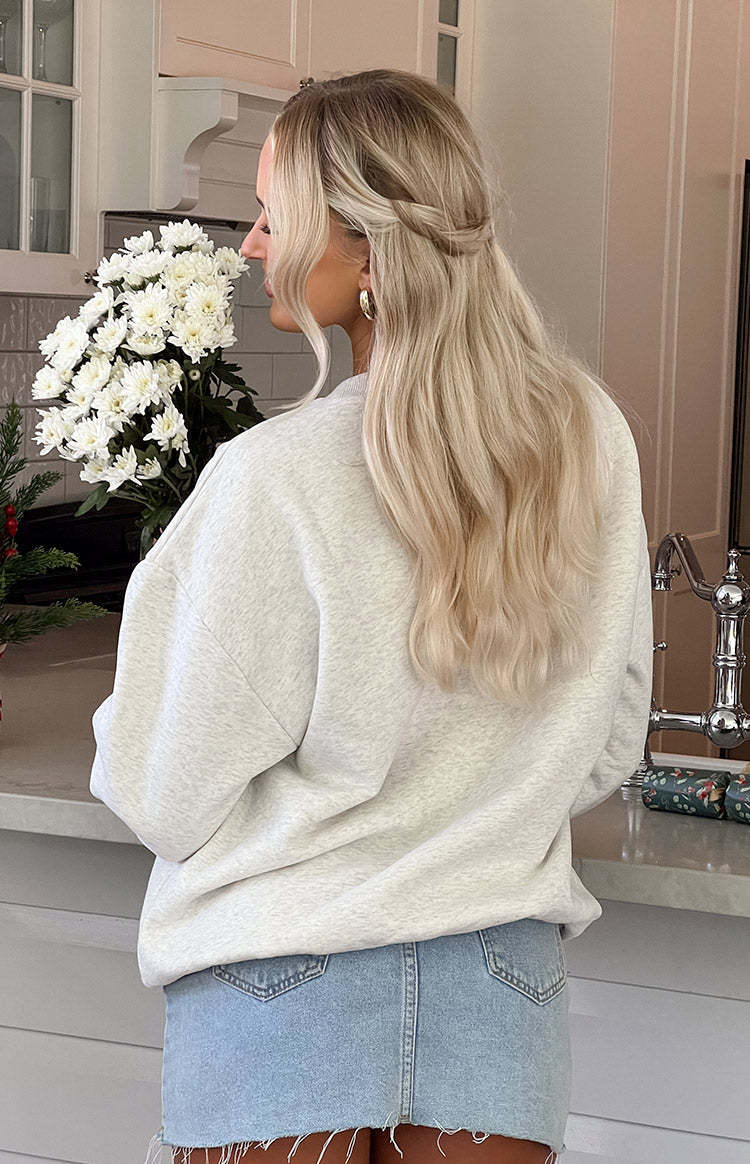 Elodie Oat Marle Cherry Print Crew Neck Sweater-Vavasi.All Rights Reserved.