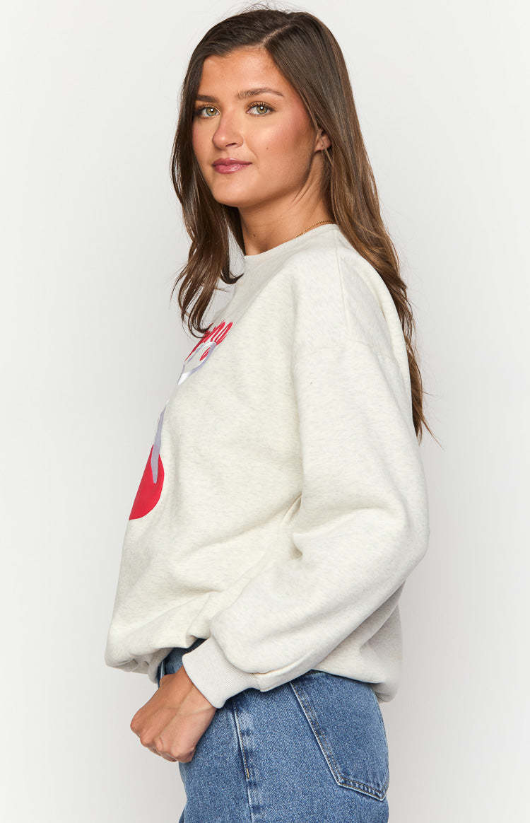 Elodie Oat Marle Cherry Print Crew Neck Sweater-Vavasi.All Rights Reserved.