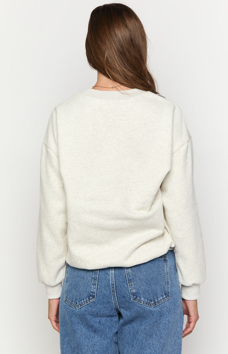 Elodie Oat Marle Cherry Print Crew Neck Sweater-Vavasi.All Rights Reserved.