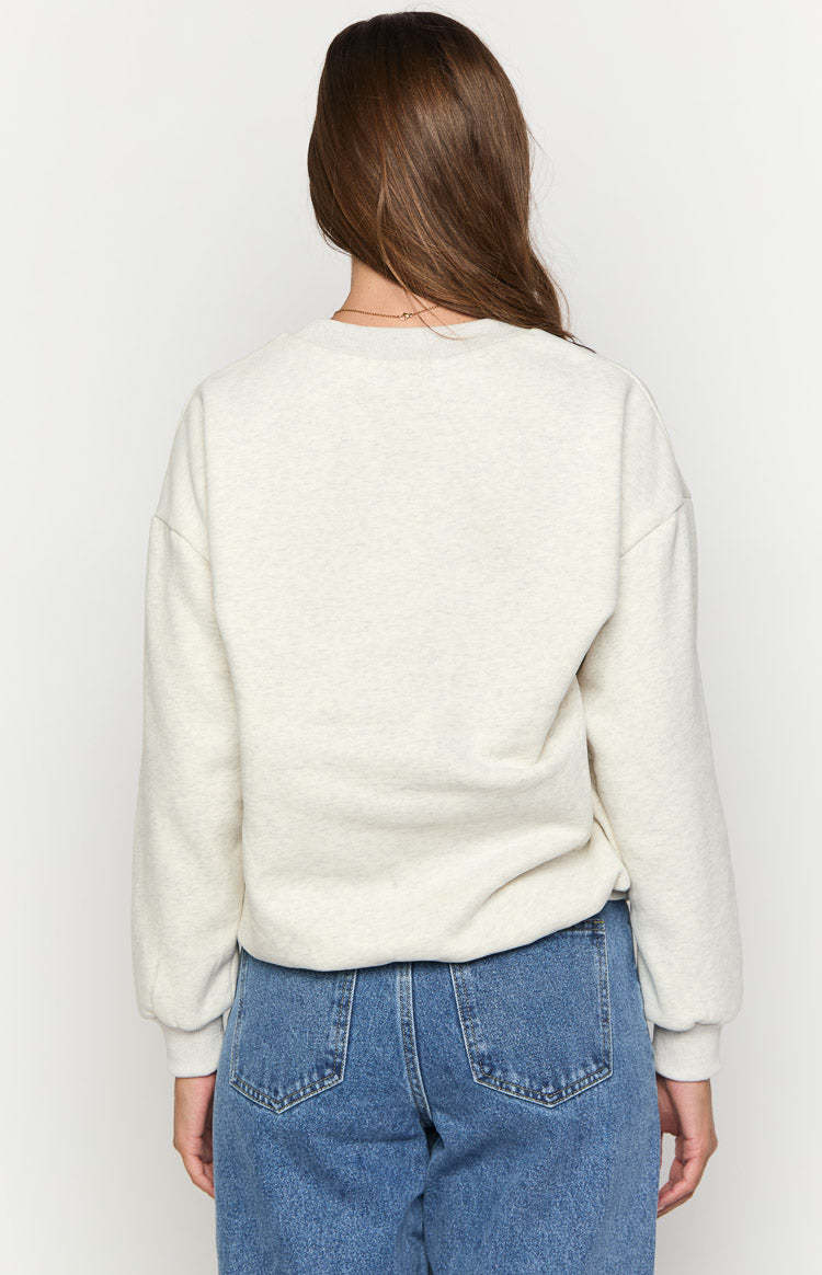Elodie Oat Marle Cherry Print Crew Neck Sweater-Vavasi.All Rights Reserved.