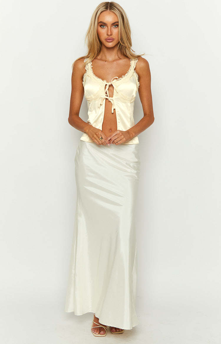 Ebony Baby Yellow Lace Cami-Vavasi.All Rights Reserved.