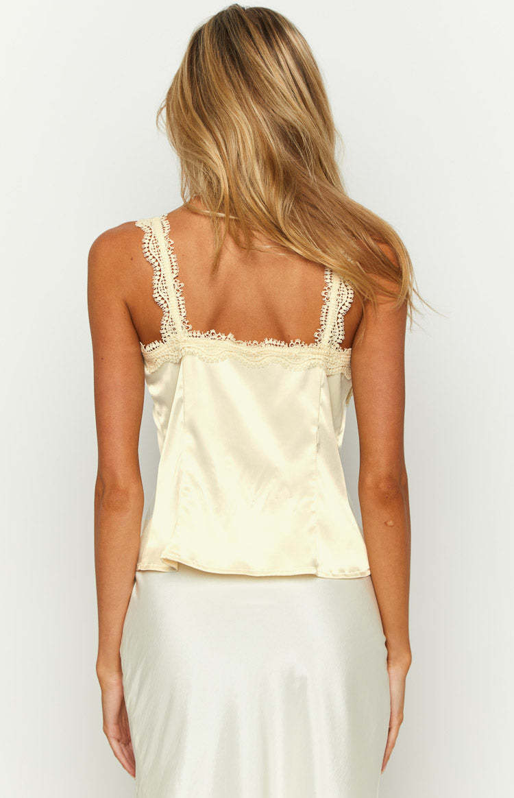Ebony Baby Yellow Lace Cami-Vavasi.All Rights Reserved.